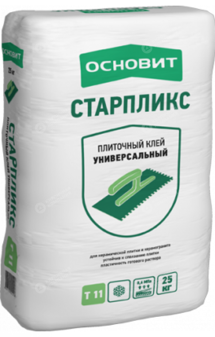 ОСНОВИТ СТАРПЛИКС Т-11 КЛЕЙ УНИВЕРСАЛЬНЫЙ ДЛЯ ПЛИТКИ И КЕРАМОГРАНИТА НА ПОЛ И СТЕНЫ - 5 кг